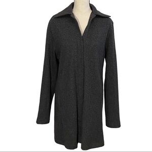 Banana Republic Trench Coat L Gray Jacket Wool Blend EUC Fall Winter